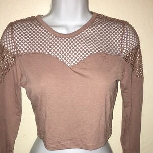 Crop top with fishnet details